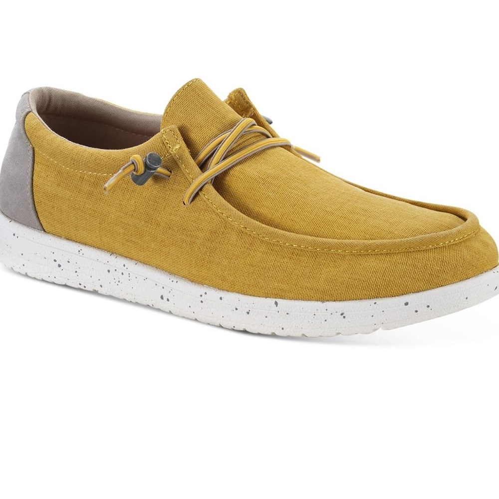 Sun‎ + Stone Mens Yellow Padded Brian Round Toe Lace-Up Sneakers Shoes